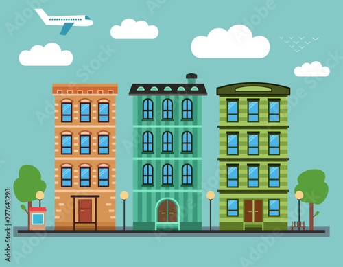 Urban background. City. Vector illustration.