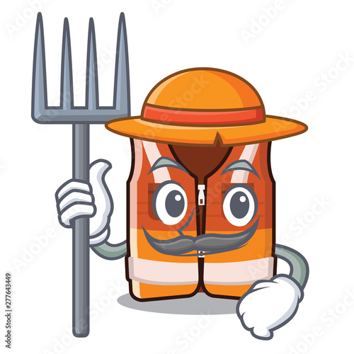 Farmer safety vest isolated in the character