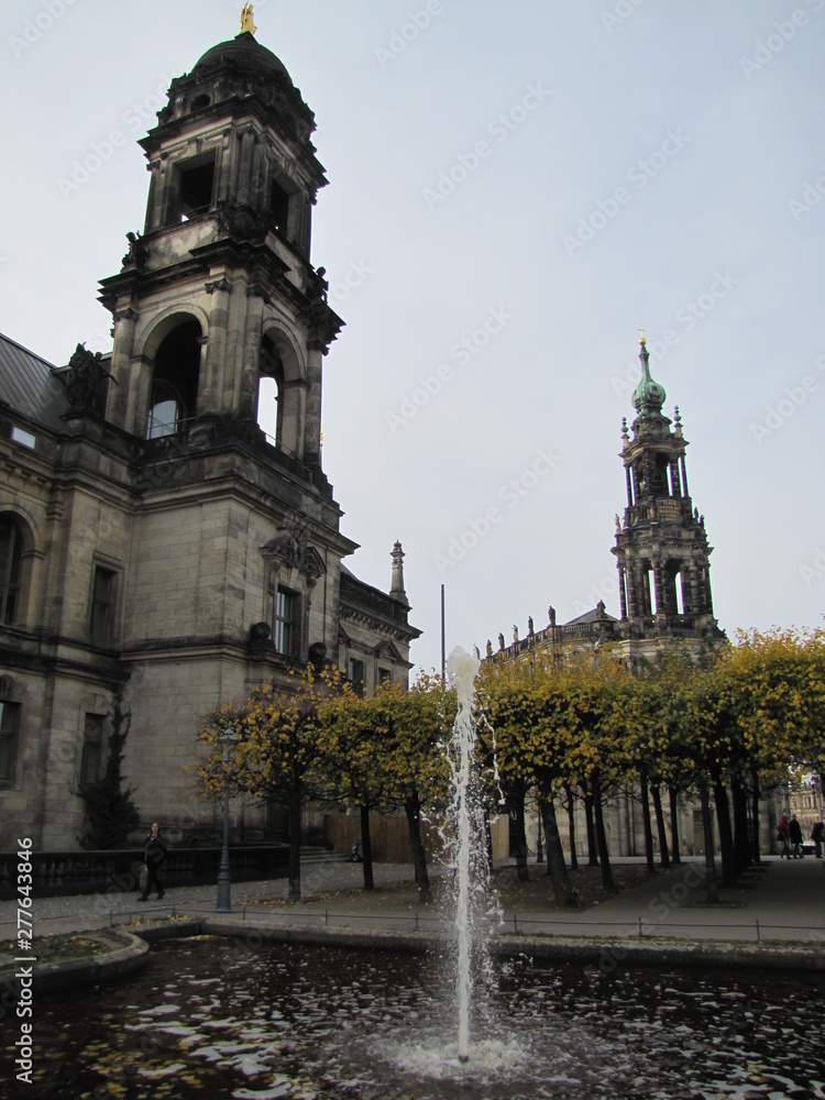 Fountain near Oberlandesgericht Dresden in Dresden, Germany