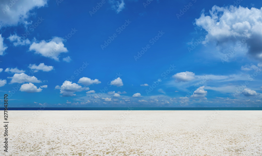 Tropical landscape beach sea and sand with blue sky . Tropical landscape beach sea and sand with blue sky .