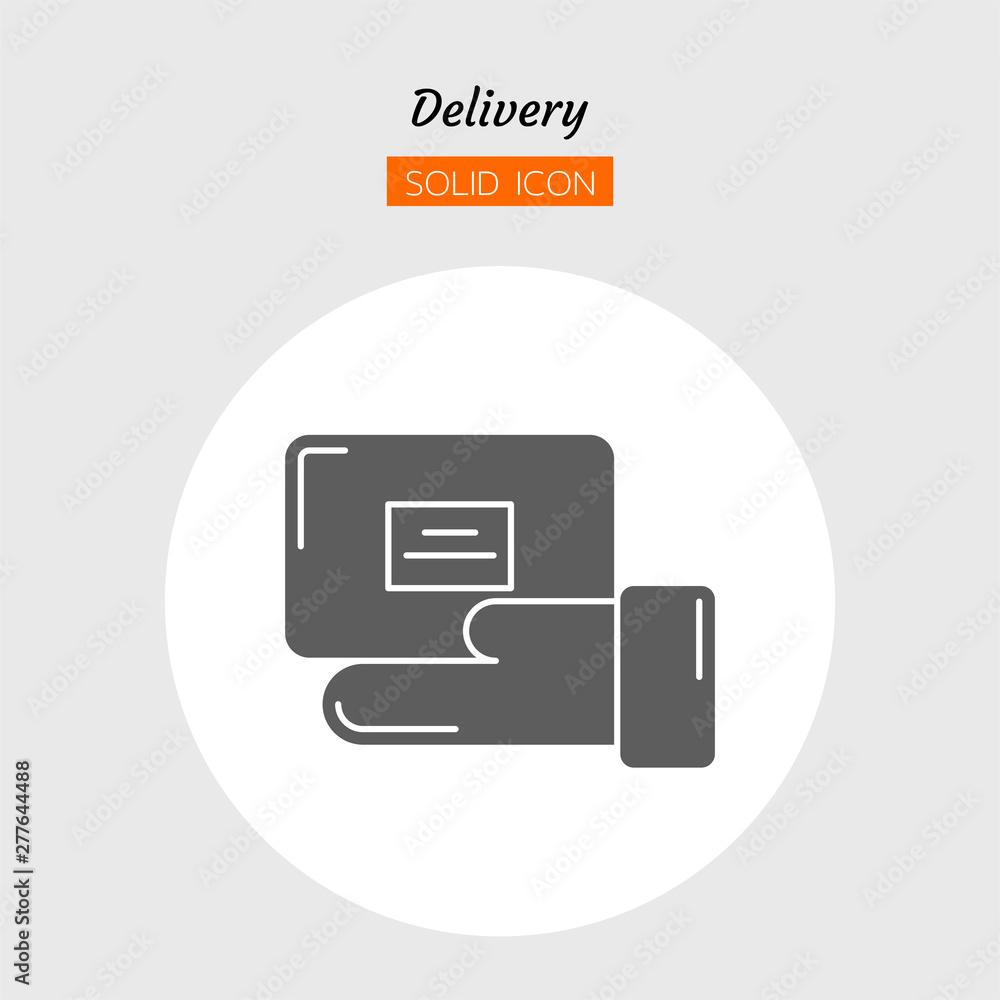 solid icon symbol, package delivery service online shopping store Isolated flat silhouette vector design solid icon symbol, package delivery service online shopping store Isolated flat silhouette vector design