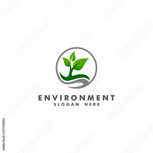 tree logo template, icon nature design - vector