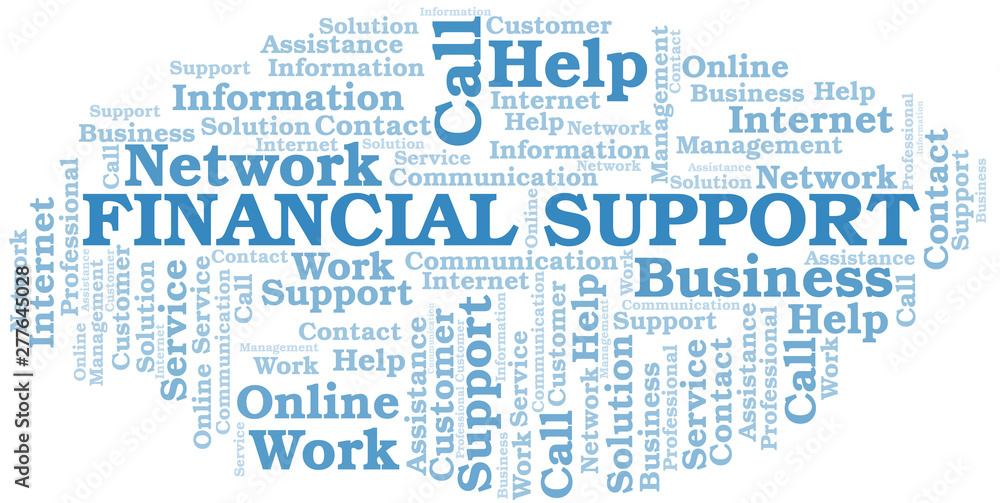 Financial Support word cloud vector made with text only. Financial Support word cloud vector made with text only.