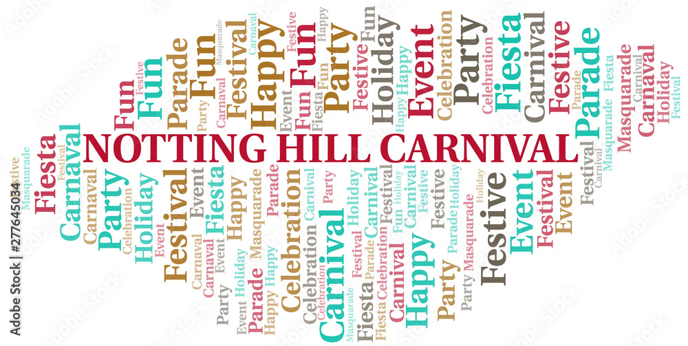 Fototapeta premium Notting Hill Carnival word cloud vector made with text only.