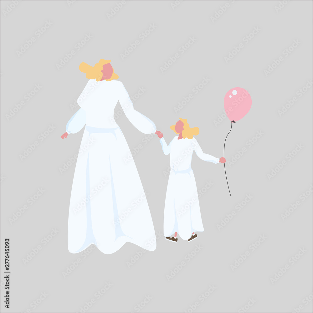 Mother and daughter performing daily activities together Mother and daughter performing daily activities together