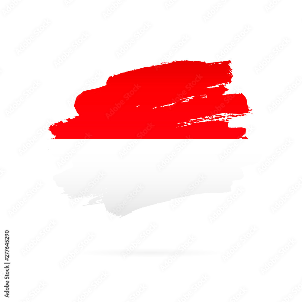 Indonesian flag. Brush strokes drawn by hand. Indonesian flag. Brush strokes drawn by hand.