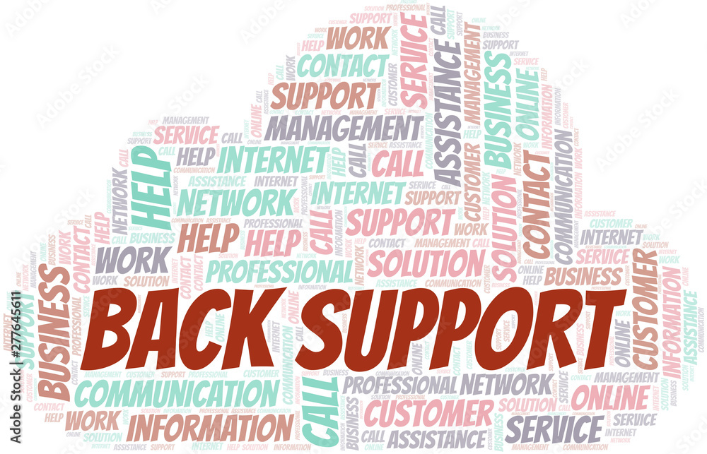 Obraz premium Back Support word cloud vector made with text only.