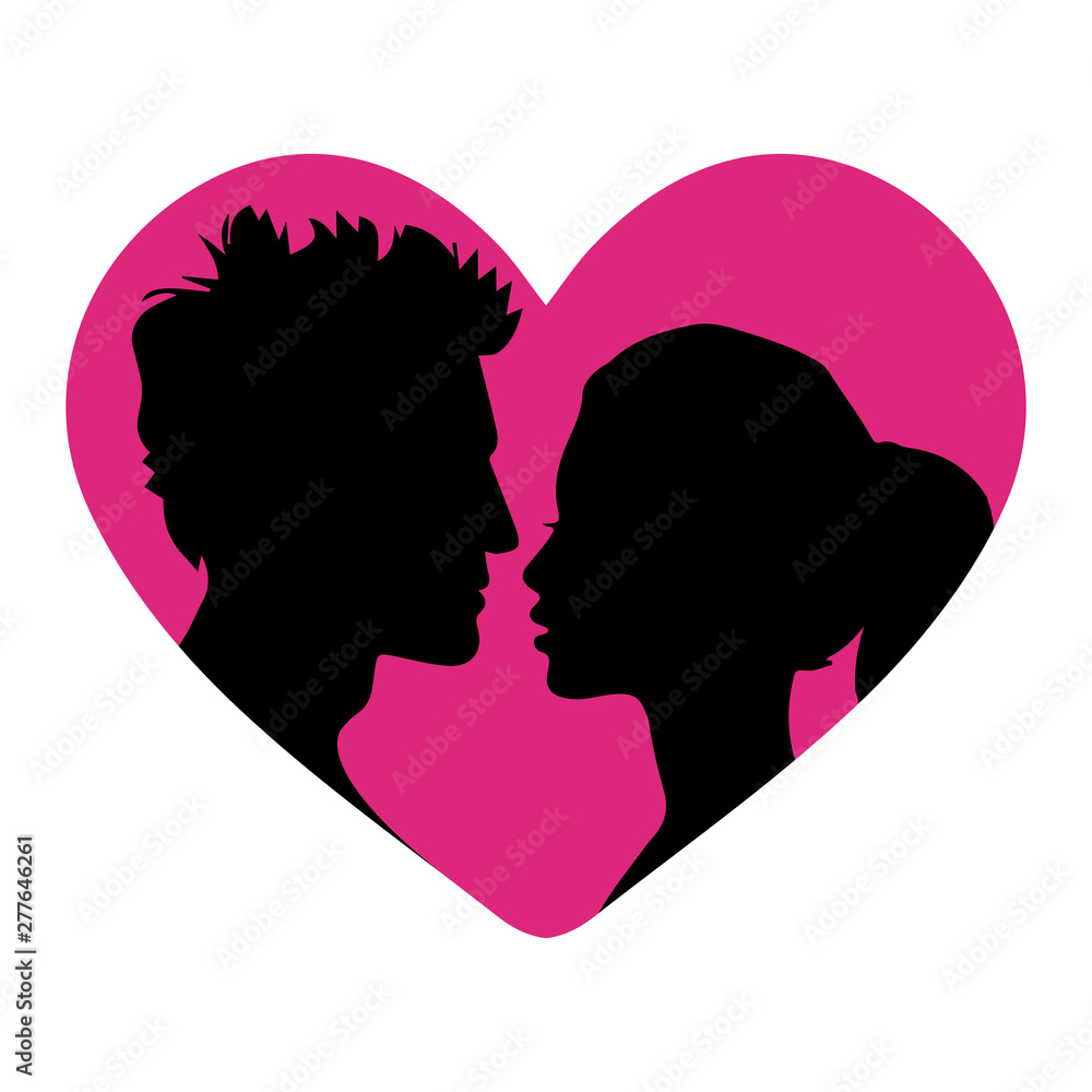 MAN AND WOMAN IN LOVE PINK BACK GROUND