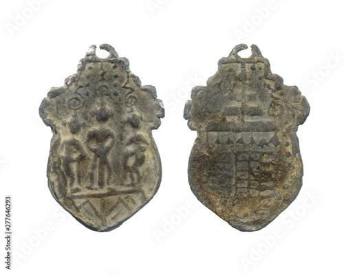 Vaisravana The King of Azura , Ancient amulet of Thailand photo