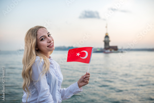 Photos Beautiful waves Turkish flag