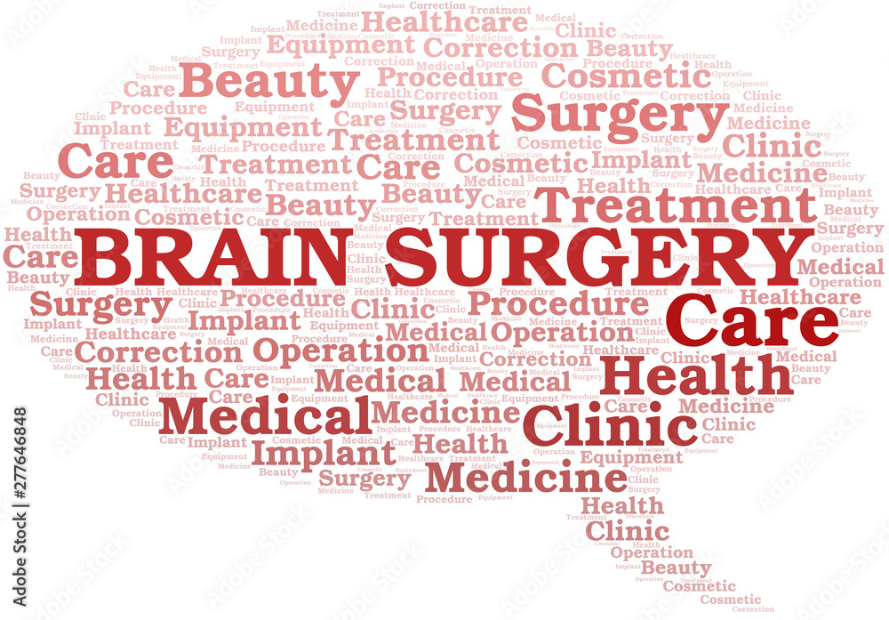 Brain Surgery word cloud vector made with text only.