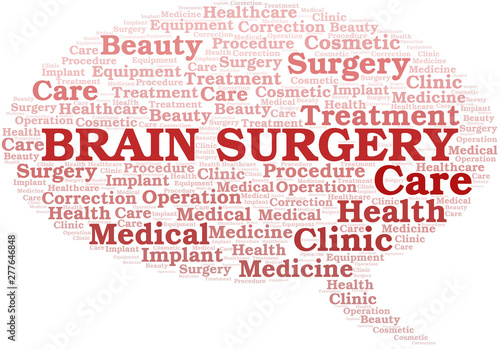 Brain Surgery word cloud vector made with text only.