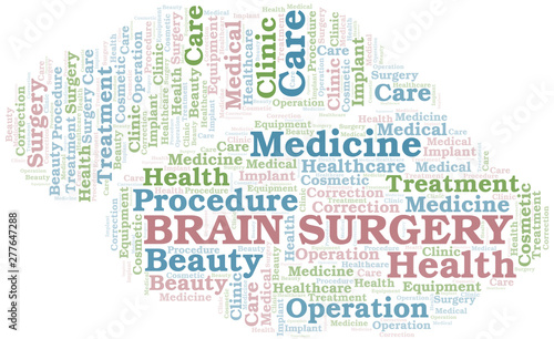 Brain Surgery word cloud vector made with text only.