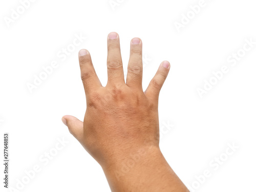 Man hand isolated on white background