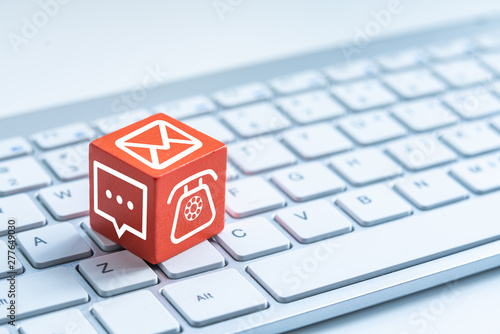 Cuadro en lienzo Hotline support contact communication concept