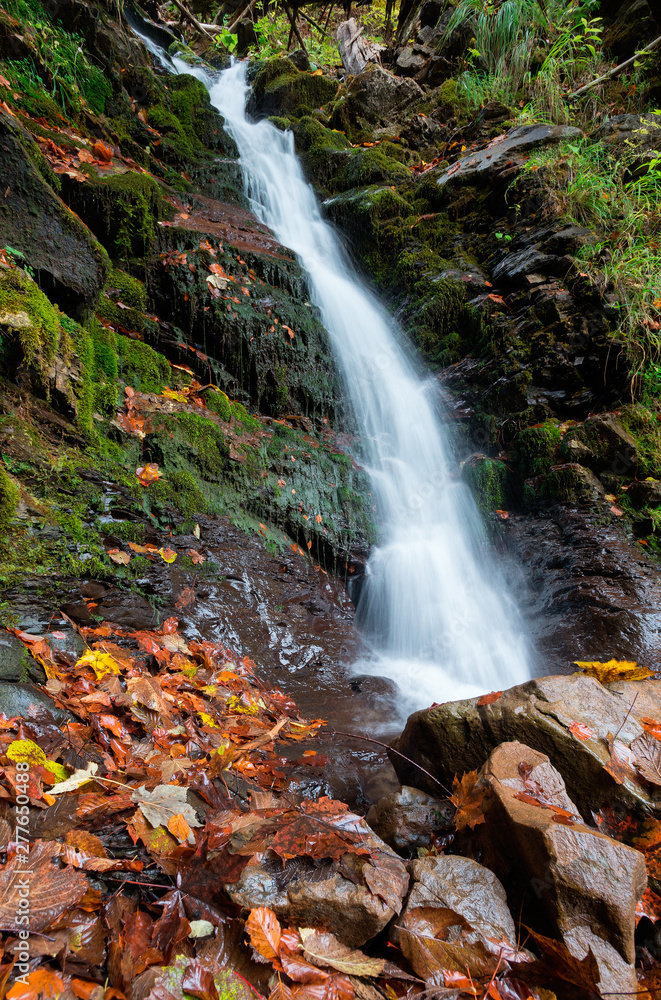 Fototapeta premium Autumn Trufanets Waterfall. Ukrainian Carpathians