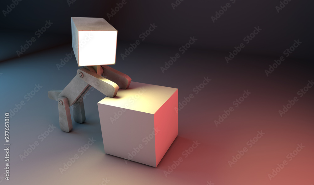 3d rendered dog with free space on mail box 3d rendered dog with free space on mail box