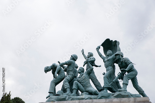 a model of war history in the Memorial Garden.