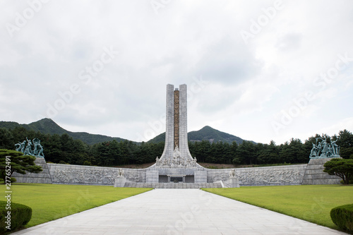 a model of war history in the Memorial Garden.