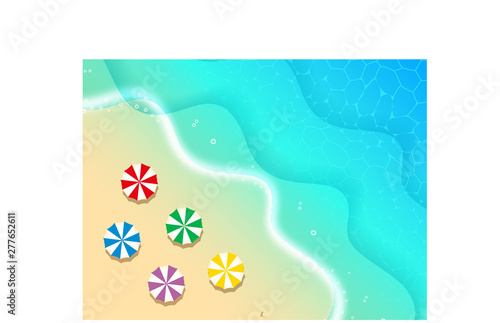 Foto parasol sur une plage (vecteur)