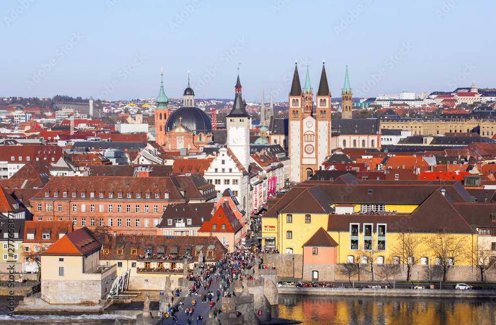 View of the Wuerzburg old town