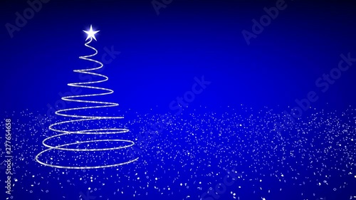 christmas tree on blue background