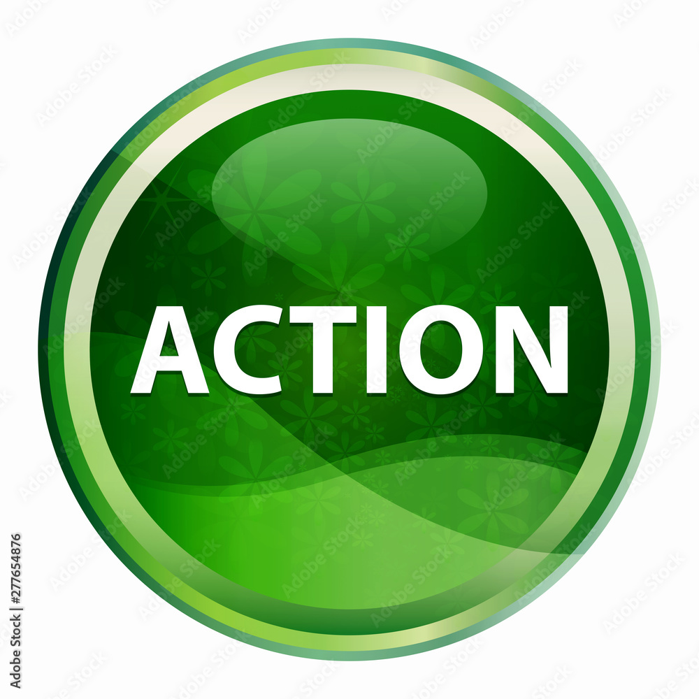 Action Natural Green Round Button Action Natural Green Round Button