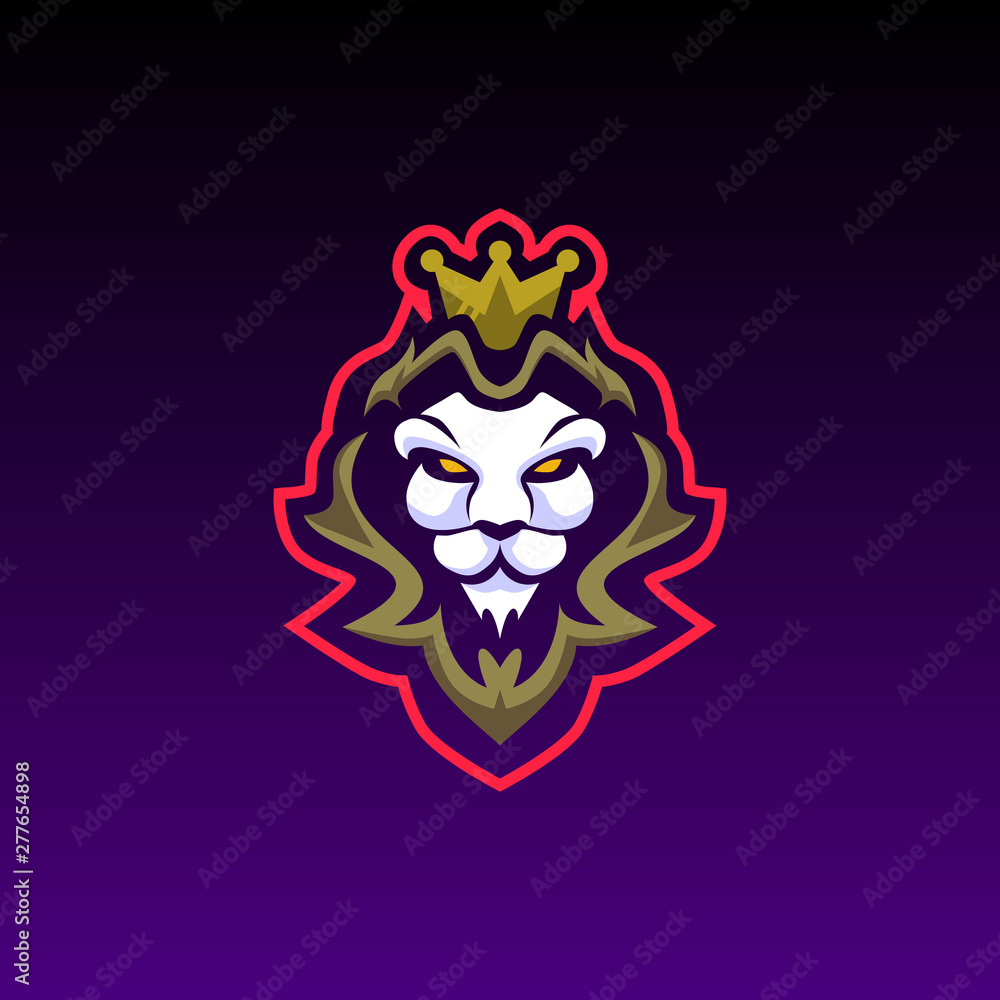 lion head e sports mascot logo, gaming mascot on gradient background Stock  Vector | Adobe Stock