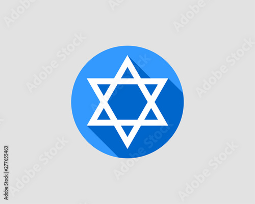 Jewish Star of David icon. Vector six pointed stars symbol.