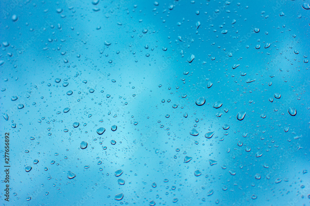 water drops on blue background water drops on blue background