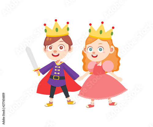 prince and princess go for a walk on holiday bright