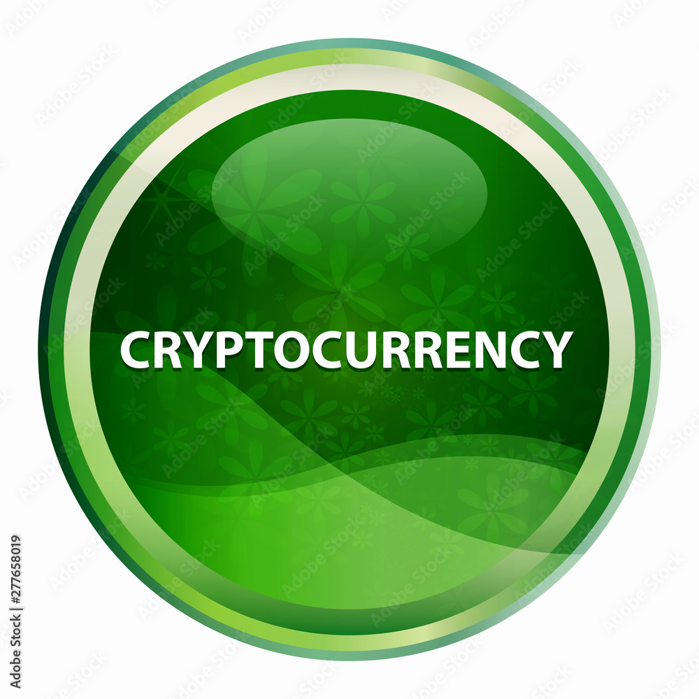 Cryptocurrency Natural Green Round Button Cryptocurrency Natural Green Round Button