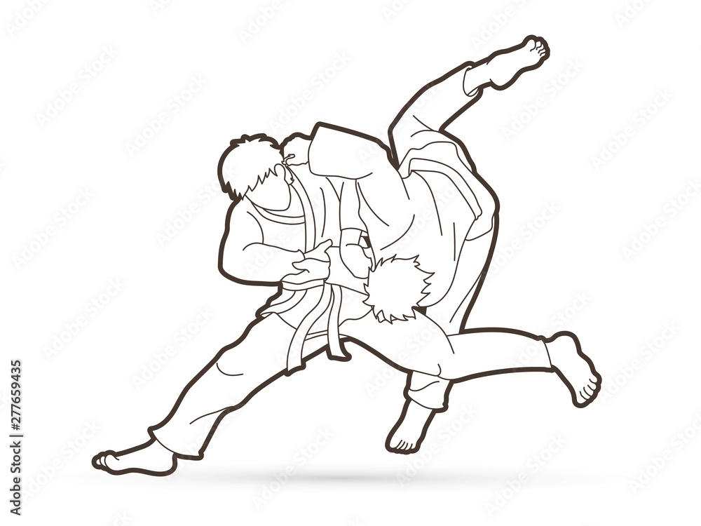 Judo action cartoon graphic vector Stock Vector | Adobe Stock