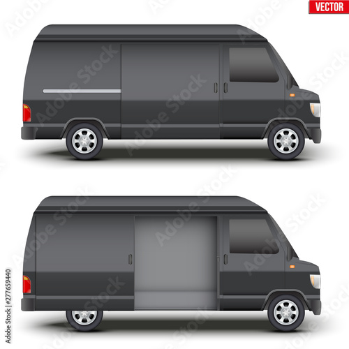 classic black service van minibus
