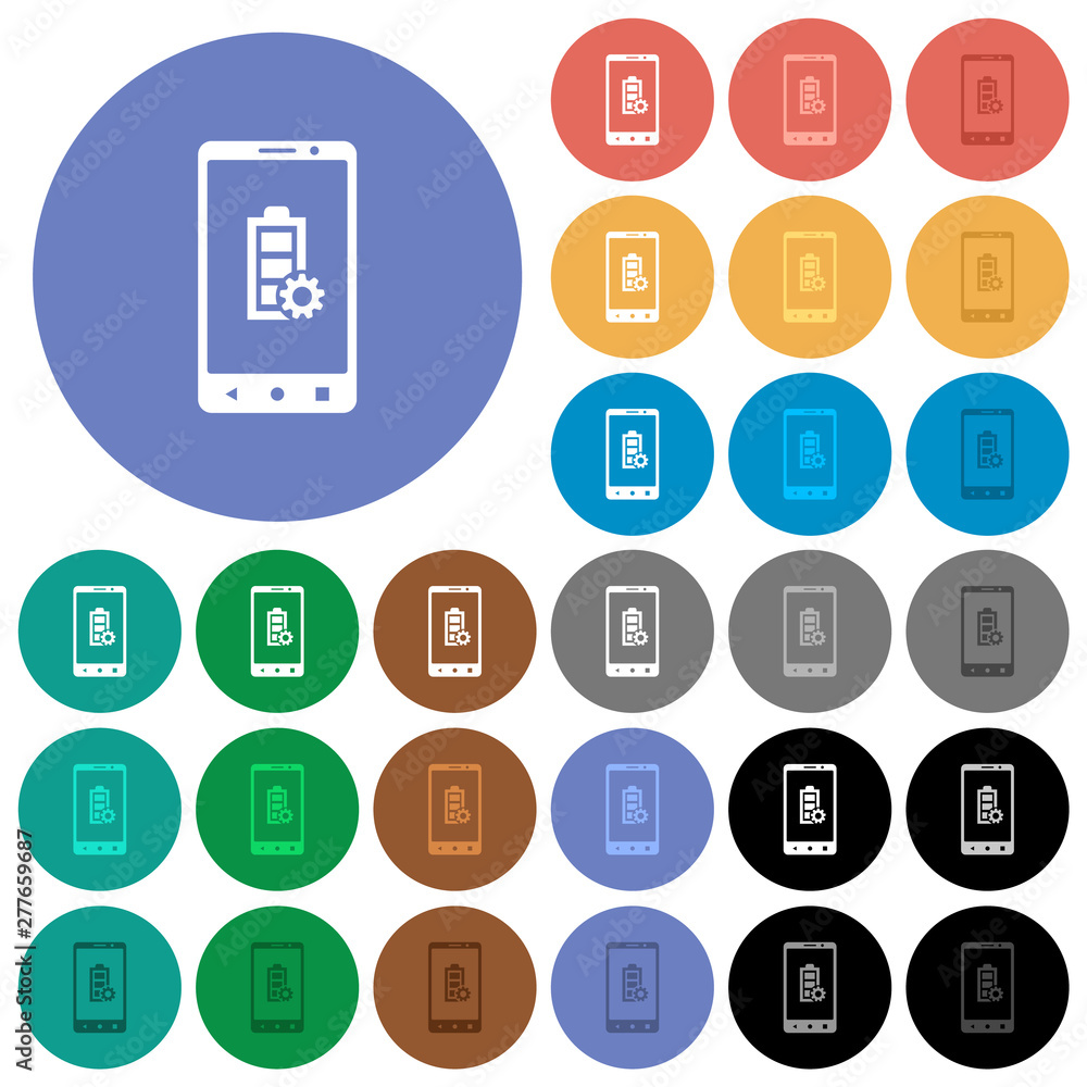Mobile flashlight round flat multi colored icons Mobile flashlight round flat multi colored icons