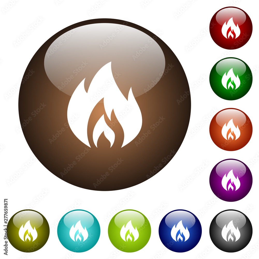 Flame color glass buttons Flame color glass buttons