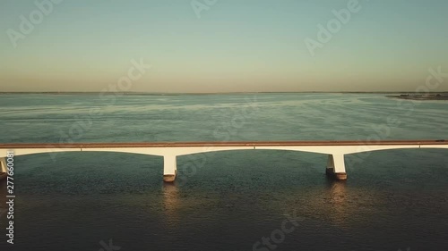 Zeeland bridge in the Netherlands, Aerial photo