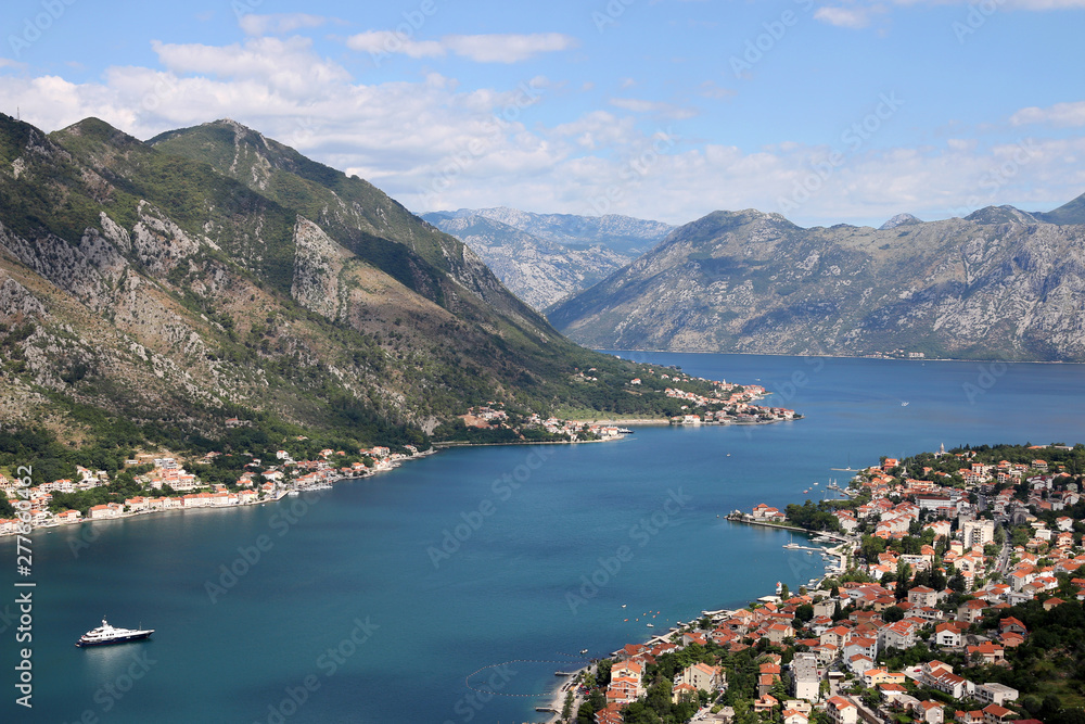 Bay of Kotor landscape Montenegro summer season