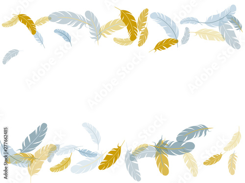 Flying feather elements airy vector design.