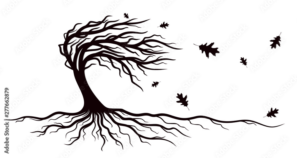 A symbol of a tree with roots. A symbol of a tree with roots.