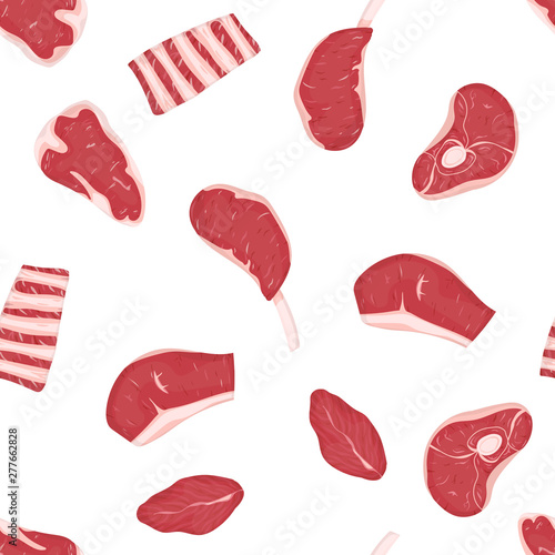 Set of meats cuts.
