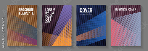 Brochure cover layouts halftone vector set. © SunwArt