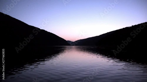 Lake Poiana Marului, Caras Severin, Romania. at sunset photo