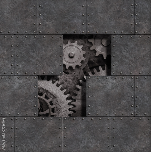 Rusty steam punk metal back...