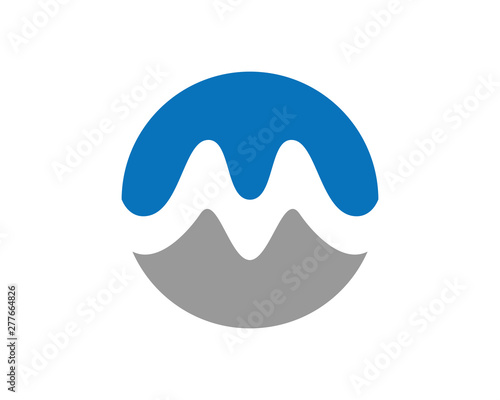M letter circle logo template