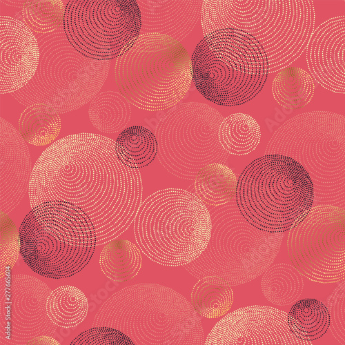 Abstract dotted round lines seamless pattern