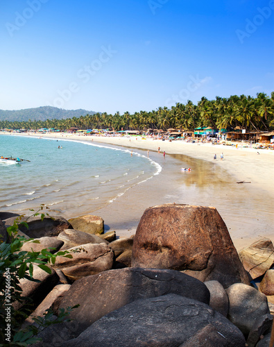 tropical beach Palolem, Goa, India.. photo