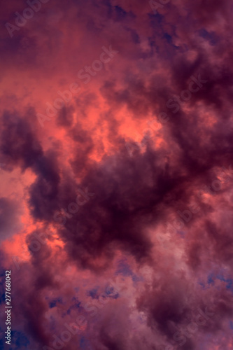 Abstract color of clouds and sky on pink in evening sunshine.