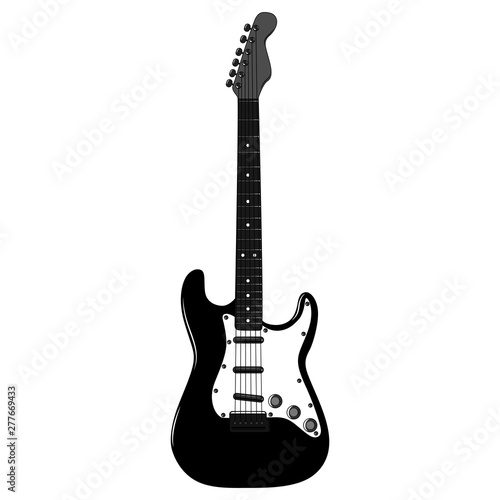 Electric guitar. Vector image on white background.
