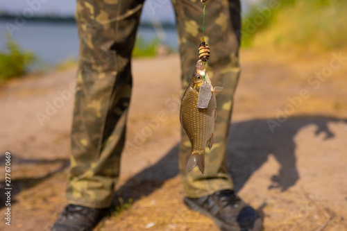 Canvas Print Little fish on the hook